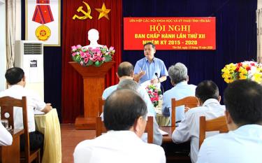 Đồng chí Dương Văn Thống - Trưởng Đoàn ĐBQH tỉnh, Bí thư Đảng đoàn, Chủ tịch Liên hiệp các Hội KHKT tỉnh phát biểu chỉ đạo tại Hội nghị.