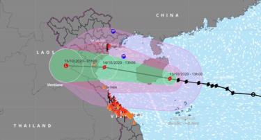Dự báo đường đi của bão số 7. Ảnh: Tổng cục Phòng chống thiên tai