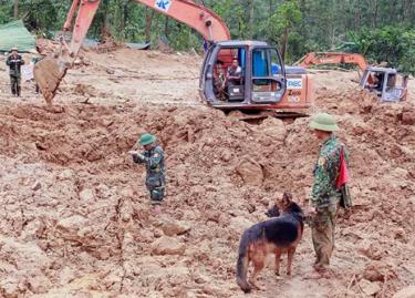 Tiến độ công việc dọn dẹp và tìm kiếm người mất tích được tiến hành với sự hỗ trợ rất lớn của các máy xúc, máy ủi cỡ lớn.