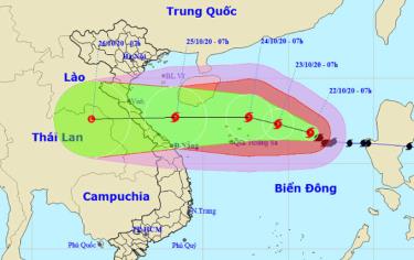 Dự báo đường đi và vùng ảnh hưởng của bão.