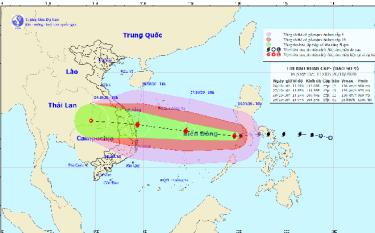 Hướng đi dự kiến của bão số 9