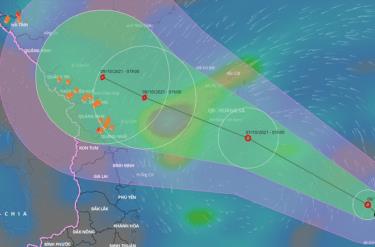 Dự báo đường đi của áp thấp nhiệt đới trên Biển Đông khả năng mạnh thành bão những giờ tới.