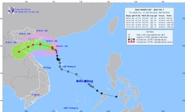 Hướng đi dự kiến của bão số 7
