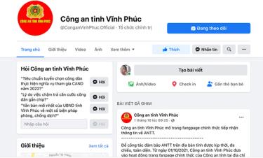 Fanpage của Công an tỉnh Vĩnh Phúc.