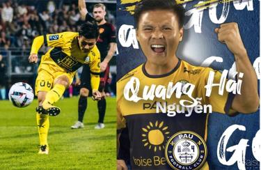 Nhiều tờ báo Trung Quốc khen ngợi Quang Hải sau bàn thắng đầu tiên trong màu áo Pau FC.