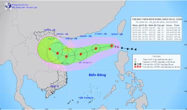 Vị trí và hướng di chuyển bão Nesat.