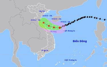 Dự báo đường đi và cường độ của bão số 6. (Ảnh: Trung tâm Dự báo Khí tượng Thuỷ văn Quốc gia).