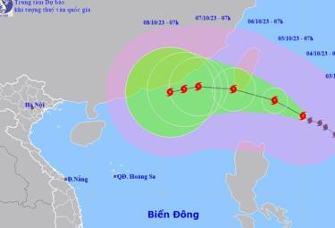 Dự báo quỹ đạo di chuyển của bão KOINU.