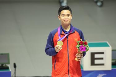 Phạm Quang Huy giành HCV ASIAD 19 nội dung súng ngắn hơi 10 m.