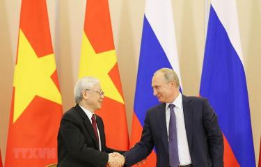 Tổng Bí thư Nguyễn Phú Trọng và Tổng thống Putin tại Sochi, Liên bang Nga, tháng 9/2018.
