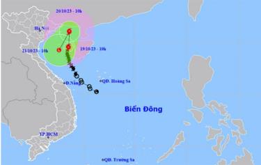 Dự báo đường đi của bão số 5.