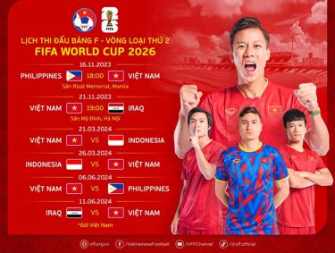 Lịch thi đấu của ĐT Việt Nam tại vòng loại thứ 2 World Cup 2026.