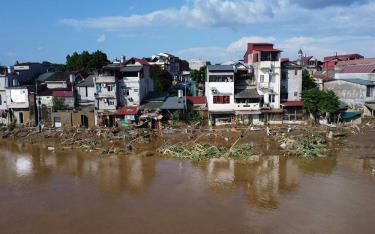 Mực nước sông Thao tại Yên Bái đang lên.