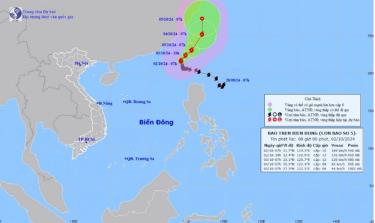 Hướng di chuyển của bão số 5