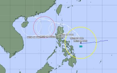 Tên quốc tế của cơn bão vừa hình thành ở phía Đông Philippines là bão Trà Mi. Hướng di chuyển của bão được dự báo đi vào Biển Đông. Ảnh: Cơ quan Khí tượng Nhật Bản
