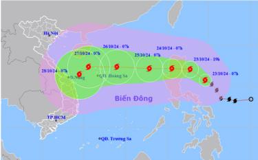 Bão Trami sẽ đạt cường độ cực đại khoảng cấp 12.