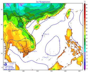 Không khí lạnh sắp tràn về miền Bắc nước ta.