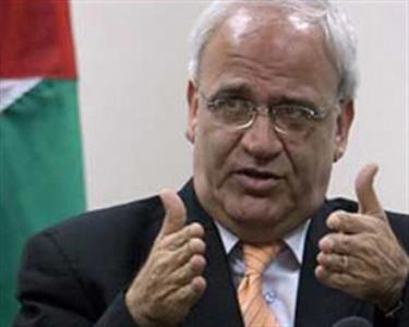 Trưởng đoàn đàm phán Palestine Saeb Erekat .