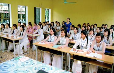 Một giờ học của lớp sư phạm mầm non.
