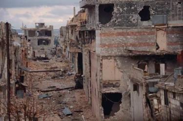 Một khu vực ở thành phố Aleppo, Syria bị tàn phá nặng nề vào ngày 11.11 sau những cuộc giao tranh giữa phe nổi dậy và lực lượng chính phủ
