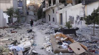Thành phố Aleppo đã thành đống đổ nát sau các cuộc xung đột.