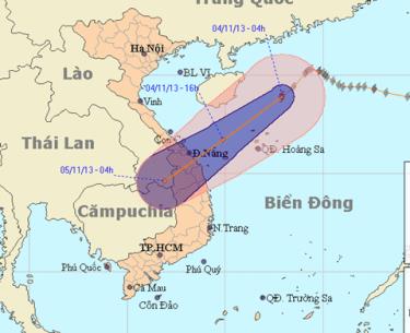 Hình ảnh dự báo đường đi của bão và áp thấp nhiệt đới