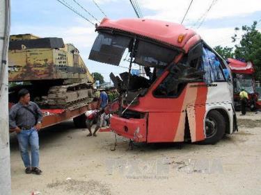 Hiện trường một vụ tai nạn giao thông.