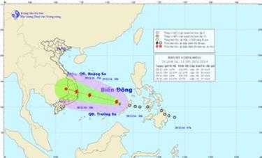 Vị trí và đường đi của bão