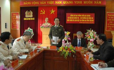 Đại tướng Trần Đại Quang – Uỷ viên Bộ Chính trị, Bộ trưởng Bộ Công an phát  biểu tại buổi làm việc với Công an tỉnh Yên Bái