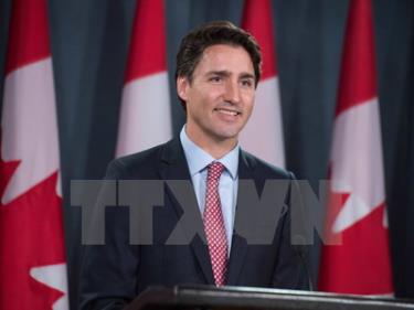 Thủ tướng Canada mới đắc cử Justin Trudeau tại cuộc họp báo ở Ottawa ngày 20/10.