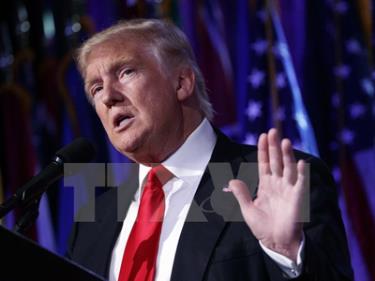 Tổng thống đắc cử Mỹ Donald Trump phát biểu tại New York.