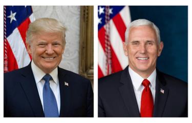 Ảnh chân dung chính thức của Tổng thống Trump và Phó Tổng thống Pence.