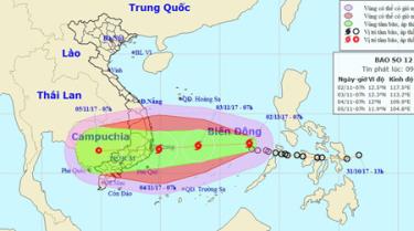 Sơ đồ dự báo hướng đi báo số 12.