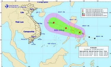 Chùm ảnh đường đi và vị trí cơn bão.