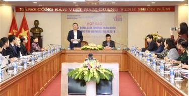 Quang cảnh lễ phát động Giải thưởng toàn quốc về thông tin đối ngoại năm 2018.