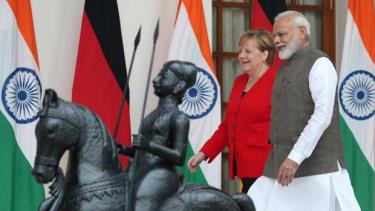 Thủ tướng Đức Angela Merkel và người đồng cấp Ấn Độ Narendra Modi.