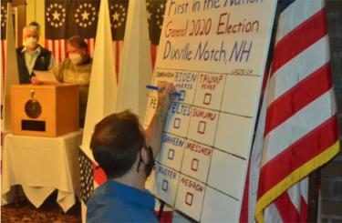 Ghi kết quả kiểm phiếu tại Dixville Notch, ông Biden thắng.