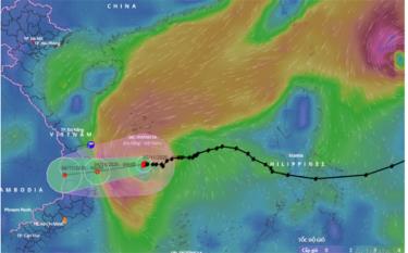 Bão số 10 đang áp sát bờ biển Phú Yên - Quảng Ngãi.