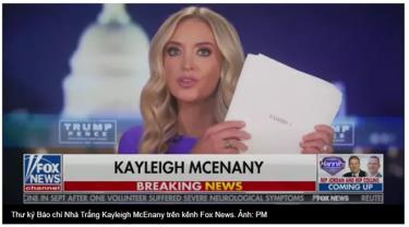Thư ký Báo chí Nhà Trắng Kayleigh McEnany trên kênh Fox News.