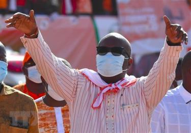 Tổng thống Burkina Faso đương nhiệm Roch Marc Christian Kabore trong cuộc vận động tranh cử ở Ouagadougou, ngày 20/11/2020