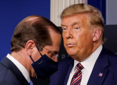 Tổng thống Trump trong một buổi họp báo tại Nhà Trắng