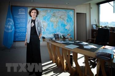 Tổng Giám đốc Tổ chức Giáo dục, Khoa học và Văn hóa Liên hợp quốc (UNESCO) Audrey Azoulay tại Paris, Pháp, ngày 27/10.