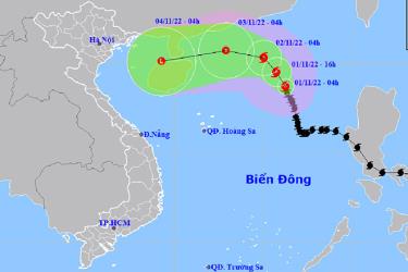 Đường đi của cơn bão số 7.