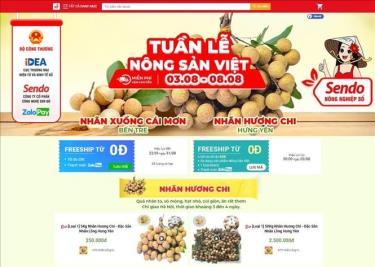 Sản phẩm nhãn lồng Hưng Yên được quảng bá trên Sendo. Ảnh tư liệu
