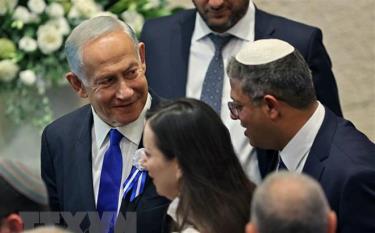 Thủ tướng Israel Benjamin Netanyahu (trái) và ông Itamar Ben-Gvir (phải), lãnh đạo đảng cực hữu Quyền lực Do thái, tại cuộc gặp ở Jerusalem, ngày 15/11/2022.