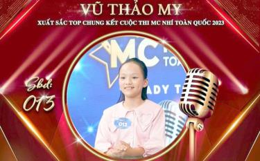 Em Vũ Thảo My, lớp 5A, Trường Tiểu học Yên Thịnh, thành phố Yên Bái vượt qua các vòng thi để ghi tên mình vào vòng Chung kết.