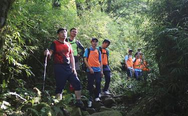 Du khách tham gia tour trekking, leo núi tại tỉnh Lai Châu.