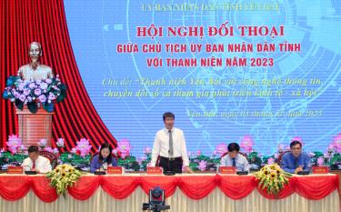 Quang cảnh Hội nghị đối thoại giữa Chủ tịch UBND tỉnh với thanh niên Yên Bái năm 2023.