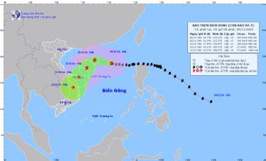 Hướng đi cơn bão số 7.