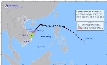 Bão số 7 đã suy yếu thành áp thấp và khả năng tan trên vùng biển sát Quảng Nam- Quảng Bình.